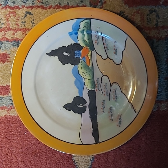 JAPANESE HANDPAINTED LUSTERWARE LANDSCAPE DECORATIVE PLATES SET OF 5 - Picture 11 of 12